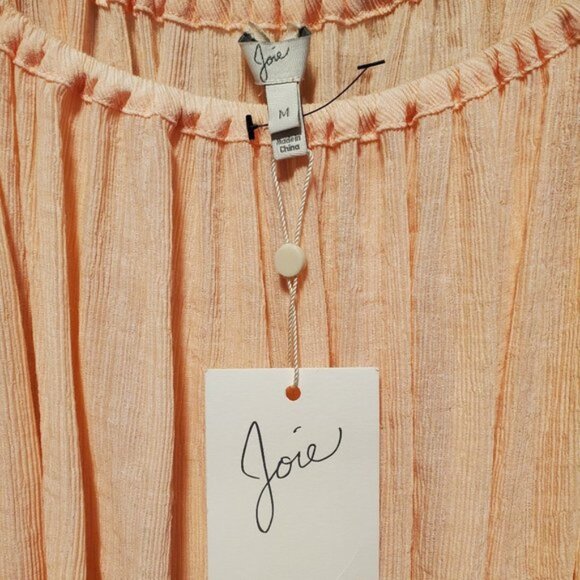Joie Designer Off The Shoulder Textured Ruched Pink Blouse Medium - Picture 2 of 7